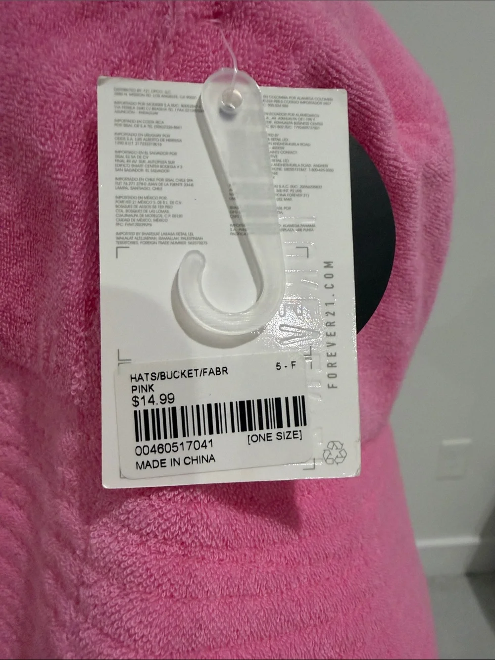 Forever 21 Bright Pink Terry Bucket Hat